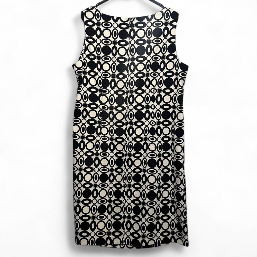 Kim Rogers Retro Print Midi Dress in Black and White